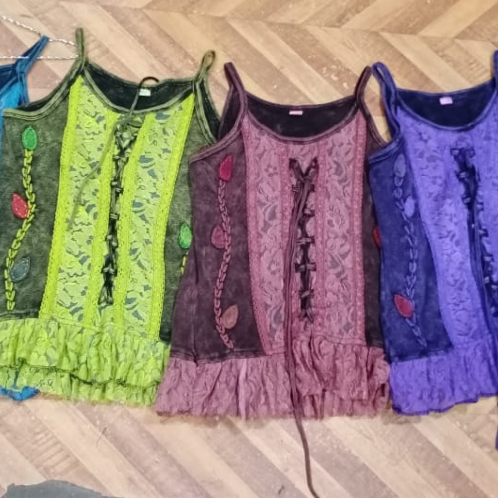Colorful Kids Lace Tank Tops